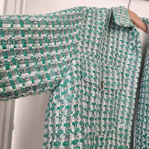 Anthropologue Maeve Tweed Shirt Jacket L - Picture 3 of 14